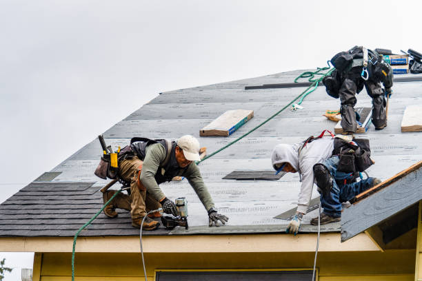 Professional Gutter Installation technician working in Kersey, CO